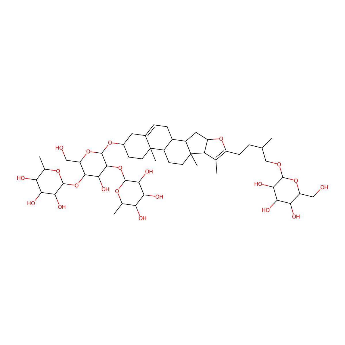 Pseudoprotodioscin molecular structure, CAS 102115-79-7