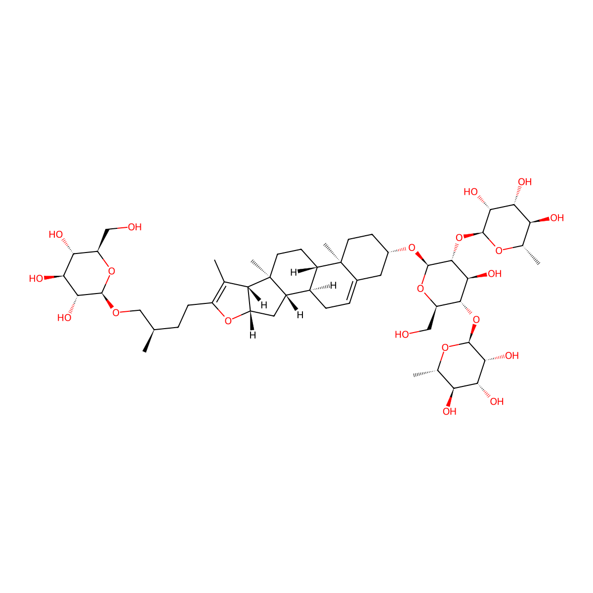 Pseudoprotodioscin molecular structure, CAS 102115-79-7
