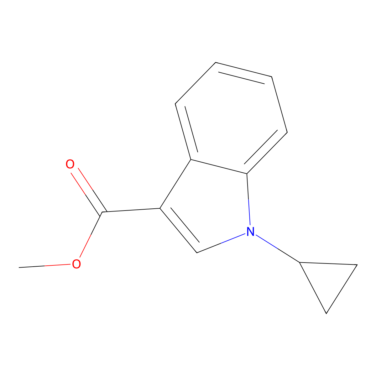 methyl 1-cyclopropyl-1H-indole-3-carboxylate molecular structure, CAS 1021154-59-5