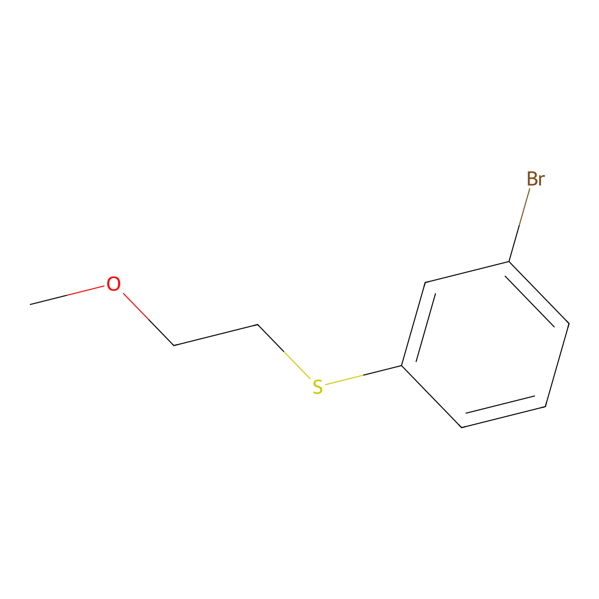 1-Bromo-3-[(2-methoxyethyl)thio]-benzene molecular structure, CAS 1021169-59-4