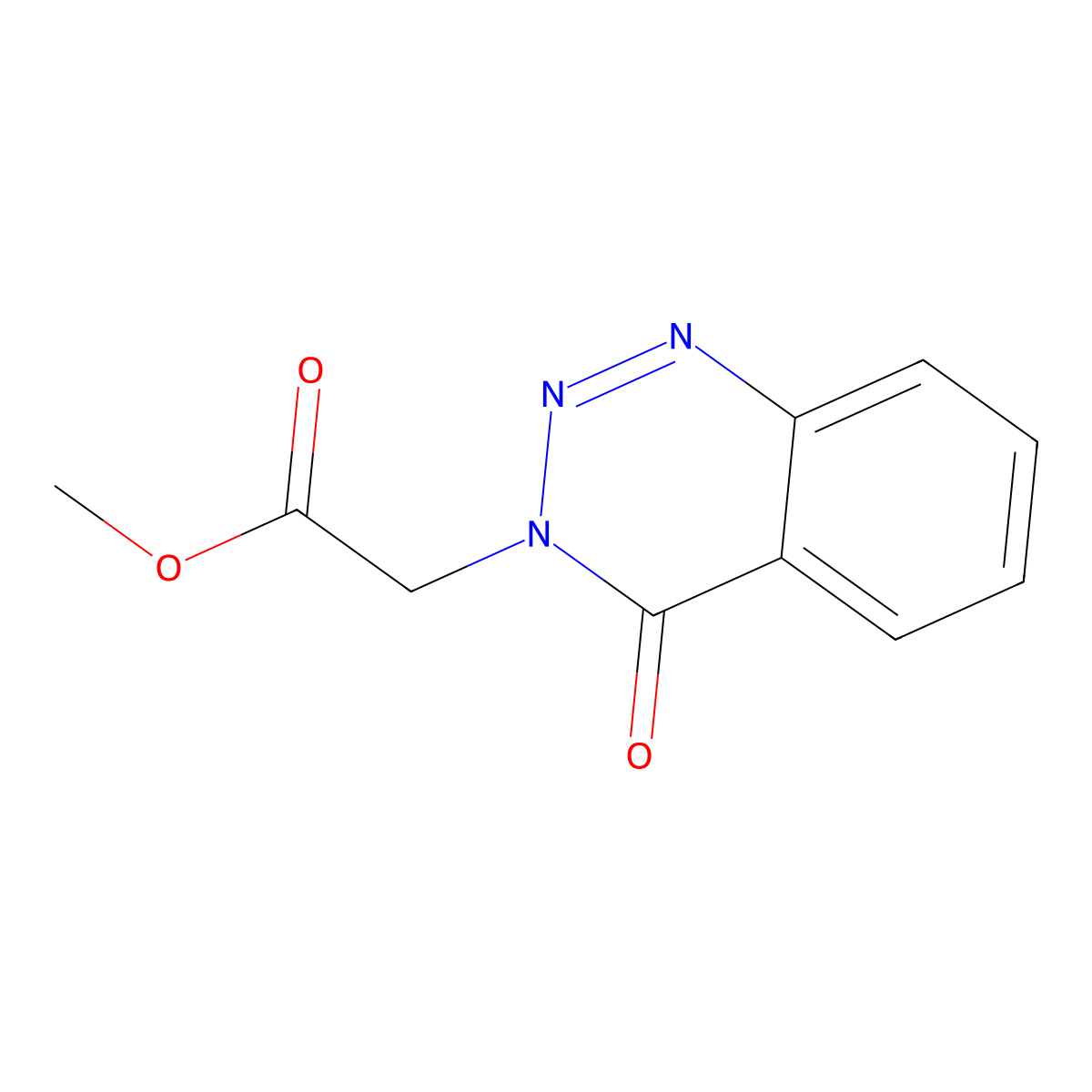 methyl (4-oxo-1,2,3-benzotriazin-3(4H)-yl)acetate molecular structure, CAS 102117-93-1