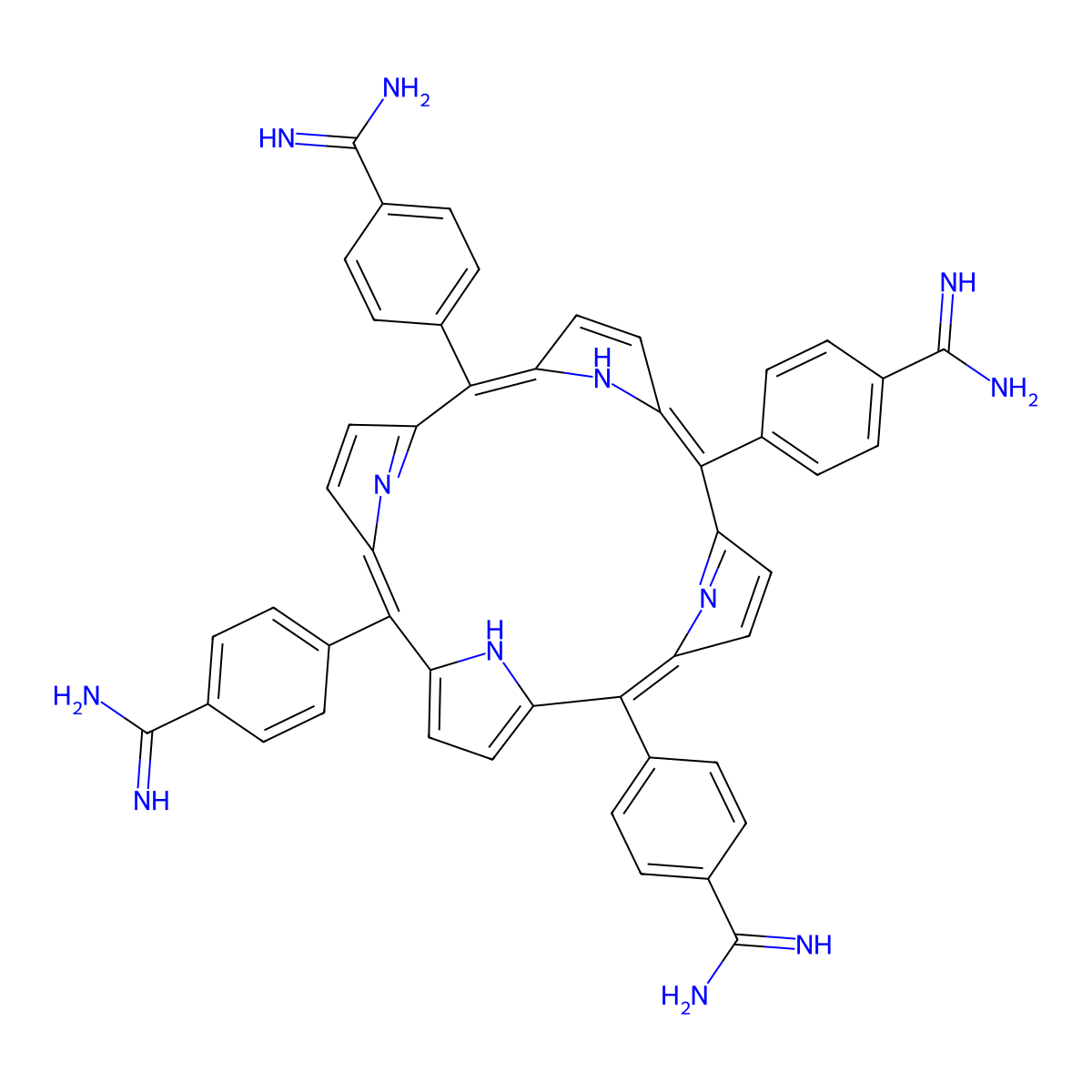 4,4',4'',4'''-(Porphyrin-5,10,15,20-tetrayl)tetrabenzimidamide molecular structure, CAS 1021170-41-1