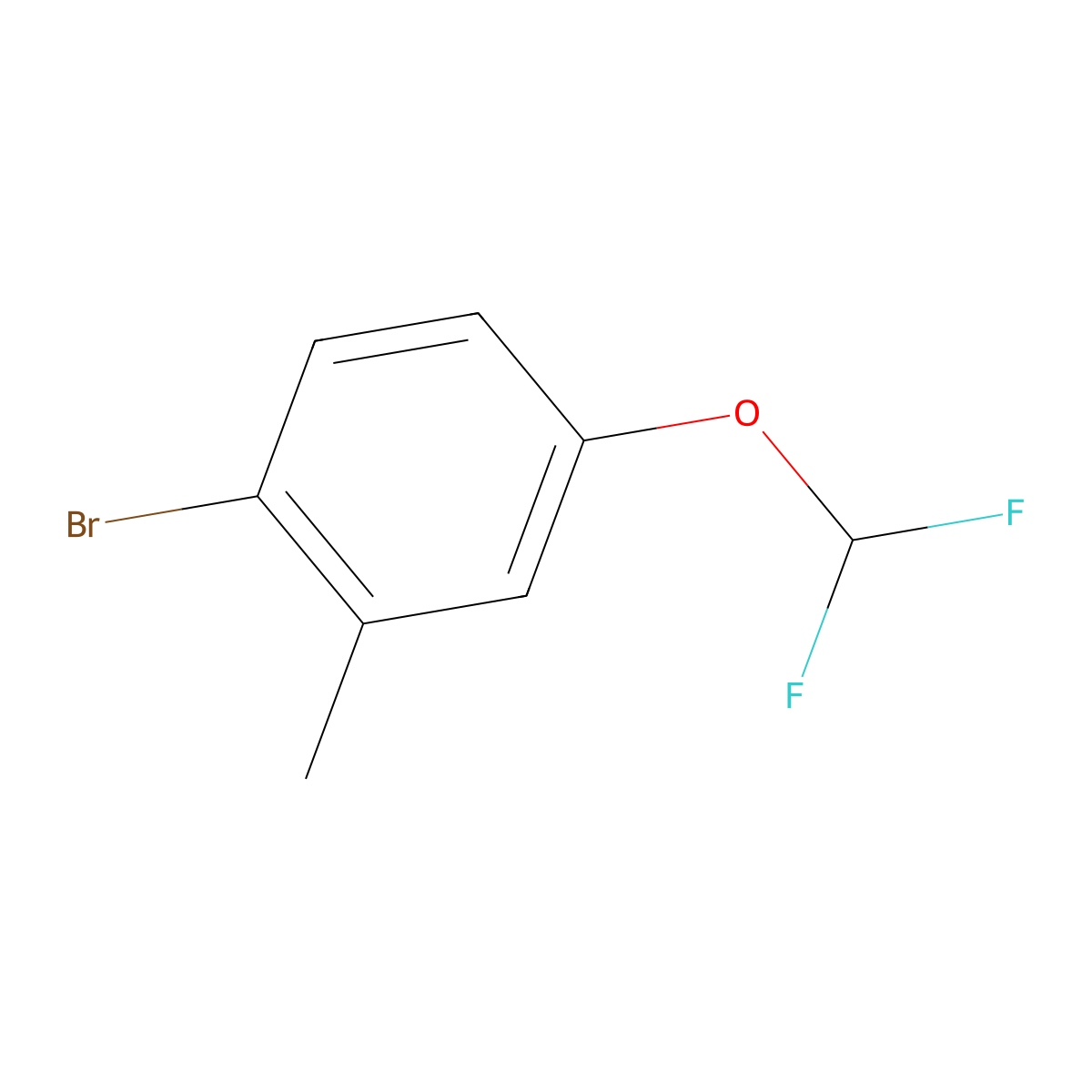 1-Bromo-4-(difluoromethoxy)-2-methylbenzene molecular structure, CAS 1021172-76-8