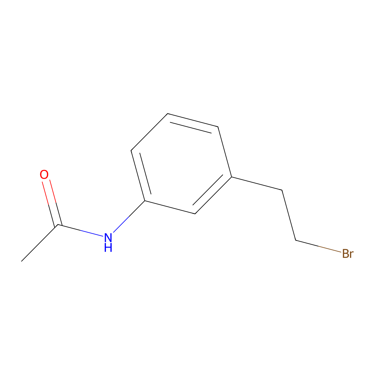 N-(3-(2-bromoethyl)phenyl)acetamide molecular structure, CAS 1021172-90-6