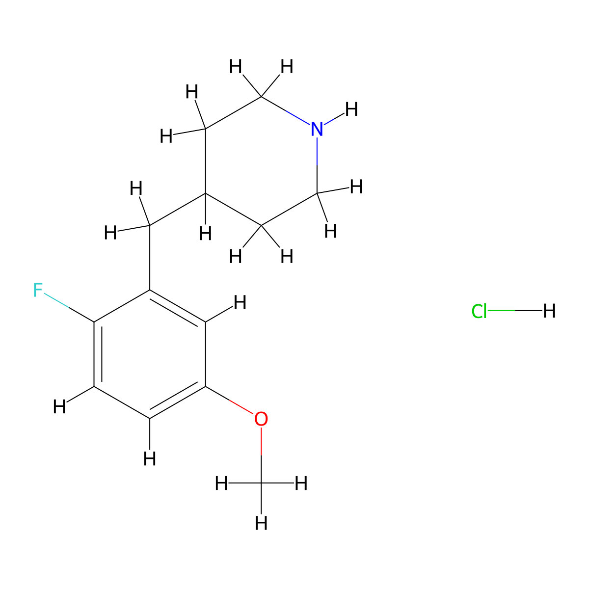 4-(2-Fluoro-5-methoxybenzyl)piperidine hydrochloride molecular structure, CAS 1021173-26-1