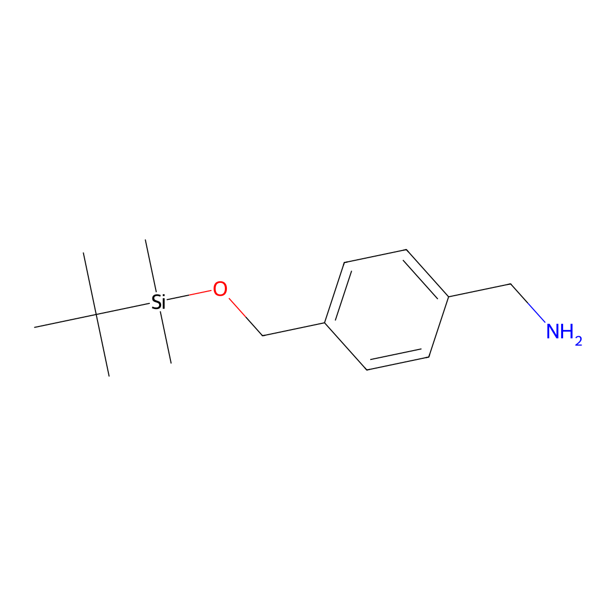 4-[[[(1,1-Dimethylethyl)dimethylsilyl]oxy]methyl]benzenemethanamine molecular structure, CAS 1021174-00-4