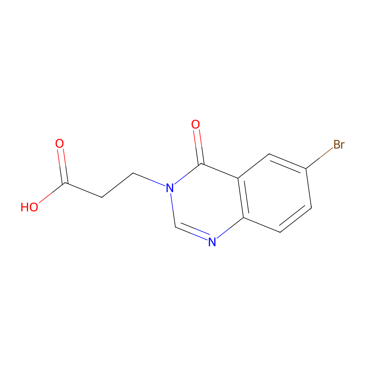 3-(6-Bromo-4-oxo-3,4-dihydroquinazolin-3-yl)propanoic acid molecular structure, CAS 102118-19-4