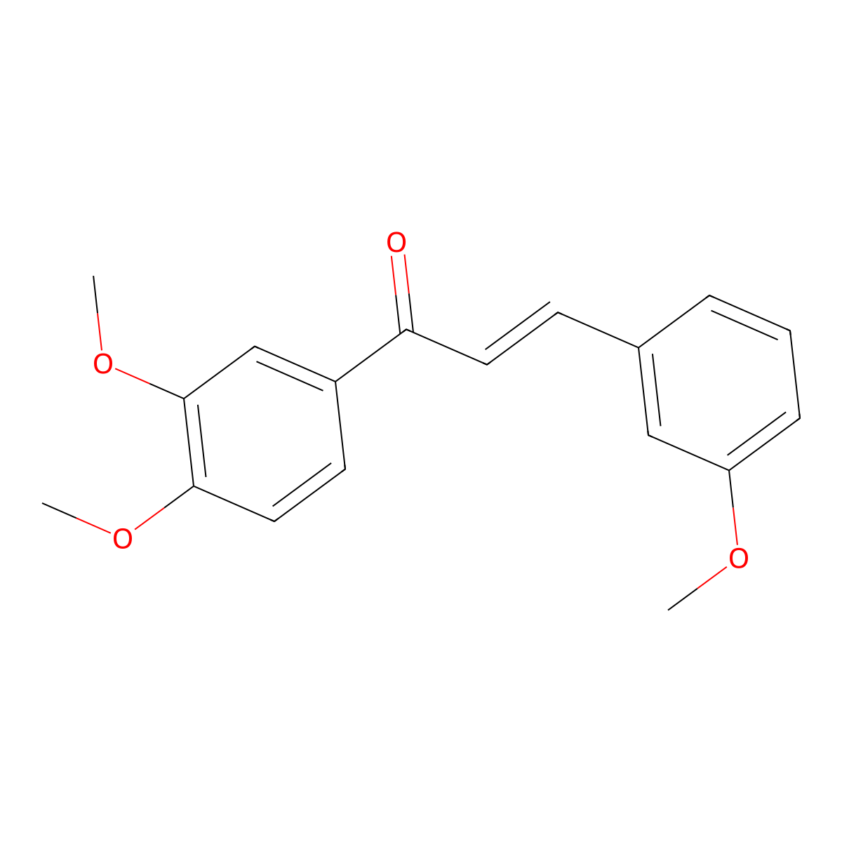 (2E)-1-(3,4-dimethoxyphenyl)-3-(3-methoxyphenyl)prop-2-en-1-one molecular structure, CAS 1021180-45-9