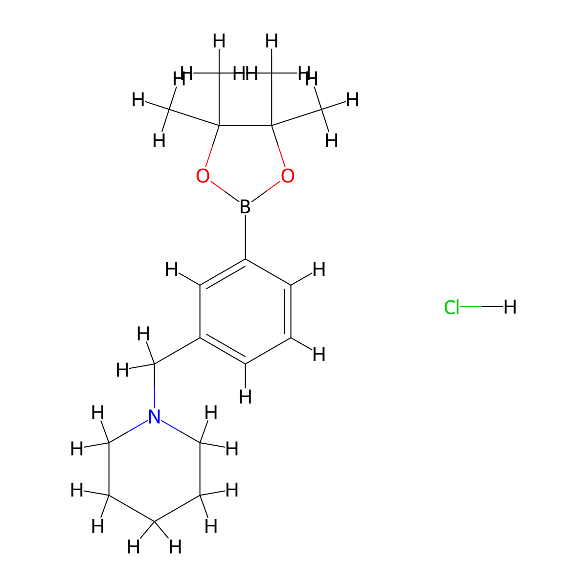 1-(3-(4,4,5,5-Tetramethyl-1,3,2-dioxaborolan-2-YL)benzyl)piperidine hydrochloride molecular structure, CAS 1021186-08-2