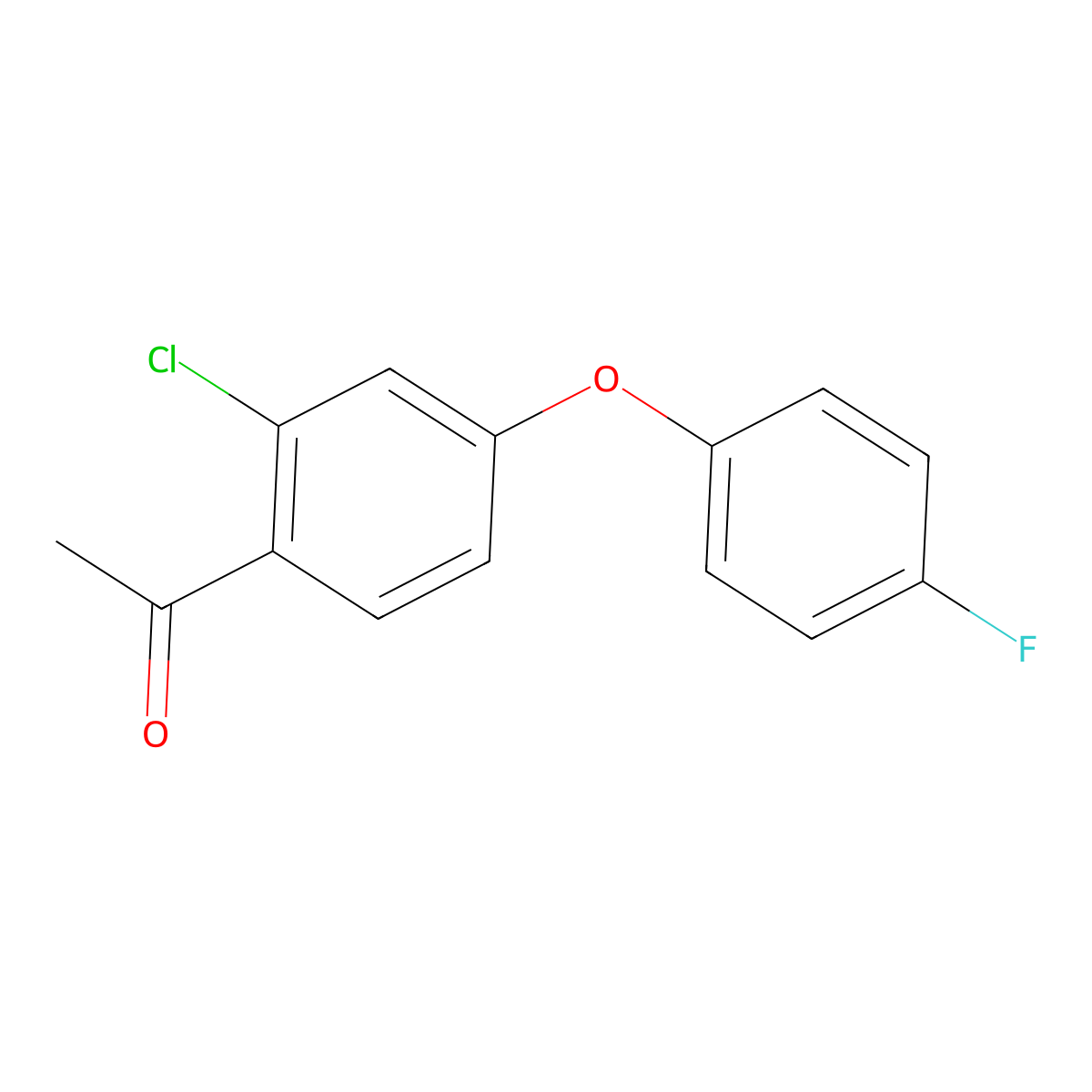 1-[2-Chloro-4-(4-fluorophenoxy)phenyl]ethan-1-one molecular structure, CAS 1021187-74-5