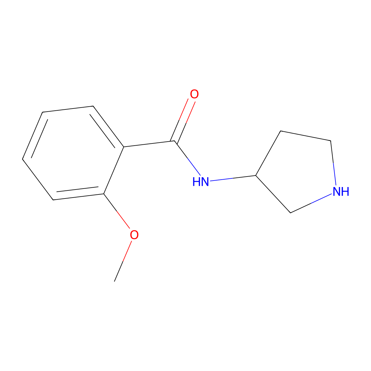 2-Methoxy-N-3-pyrrolidinyl-benzamide HCl molecular structure, CAS 1021188-88-4