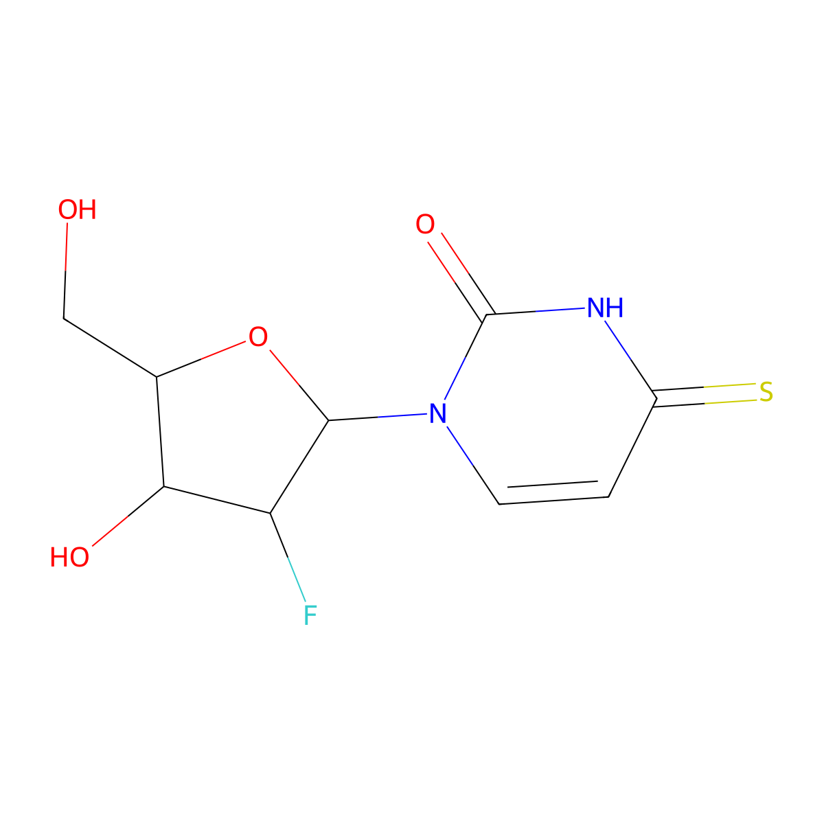 2'-Deoxy-2'-fluoro-4-thiouridine molecular structure, CAS 10212-16-5