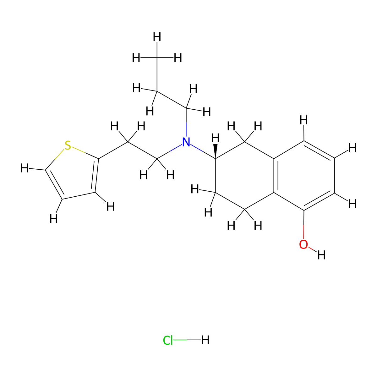 Rotigotine hydrochloride molecular structure, CAS 102120-99-0