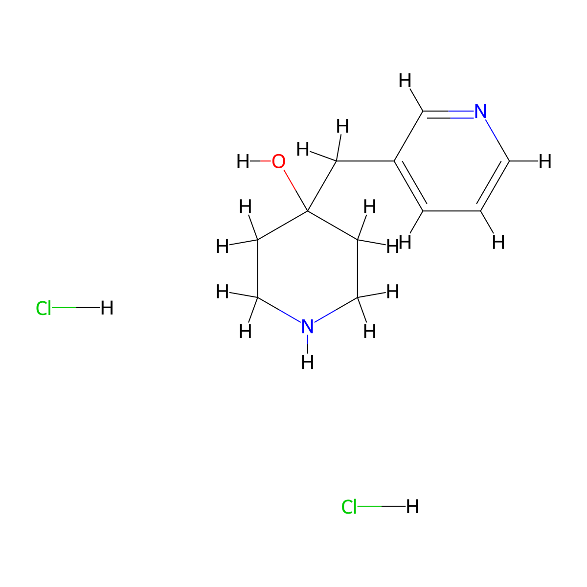 4-(Pyridin-3-ylmethyl)piperidin-4-ol dihydrochloride molecular structure, CAS 1021205-21-9
