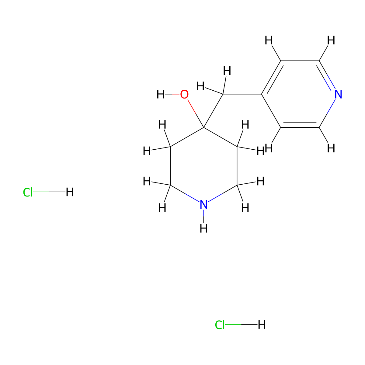 4-(Pyridin-4-ylmethyl)piperidin-4-ol dihydrochloride molecular structure, CAS 1021205-22-0