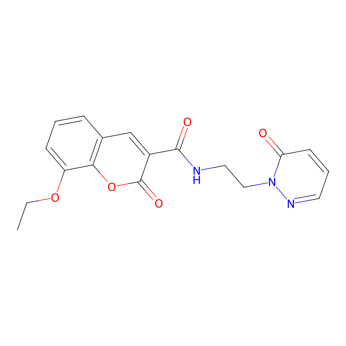 8-ethoxy-2-oxo-N-(2-(6-oxopyridazin-1(6H)-yl)ethyl)-2H-chromene-3-carboxamide molecular structure, CAS 1021206-14-3