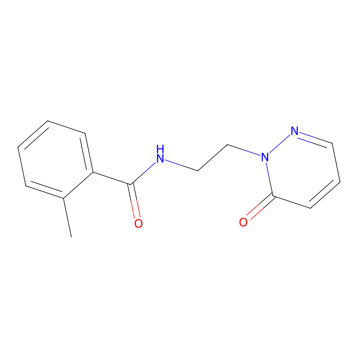 2-methyl-N-(2-(6-oxopyridazin-1(6H)-yl)ethyl)benzamide molecular structure, CAS 1021206-20-1