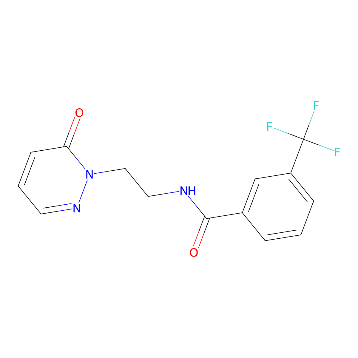 N-(2-(6-oxopyridazin-1(6H)-yl)ethyl)-3-(trifluoromethyl)benzamide molecular structure, CAS 1021206-24-5