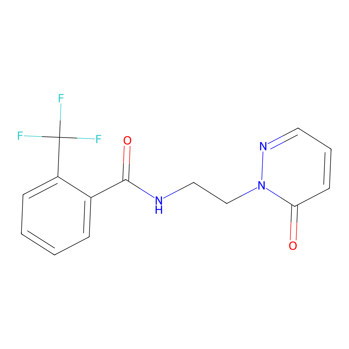 N-(2-(6-oxopyridazin-1(6H)-yl)ethyl)-2-(trifluoromethyl)benzamide molecular structure, CAS 1021206-30-3