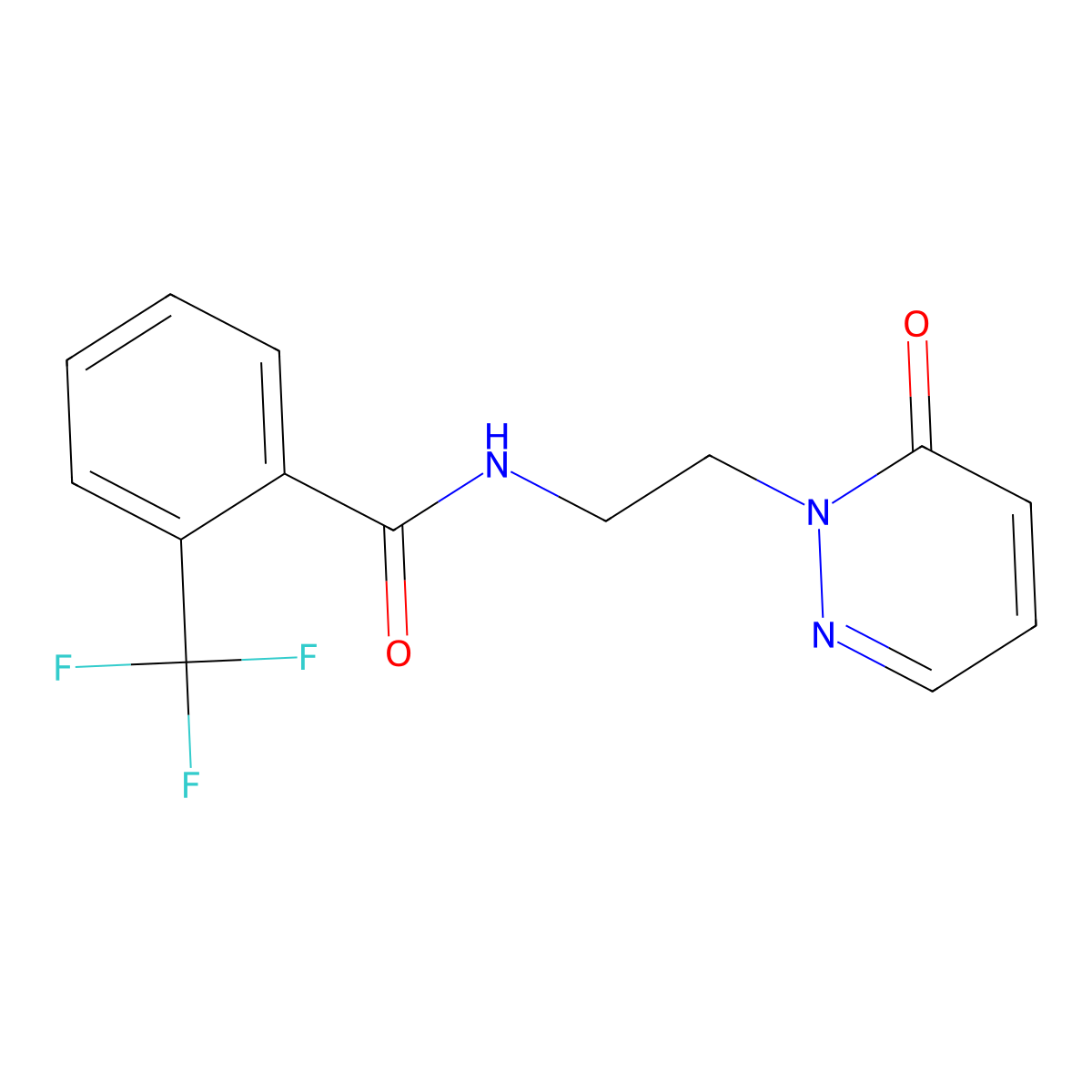 N-(2-(6-oxopyridazin-1(6H)-yl)ethyl)-2-(trifluoromethyl)benzamide molecular structure, CAS 1021206-30-3
