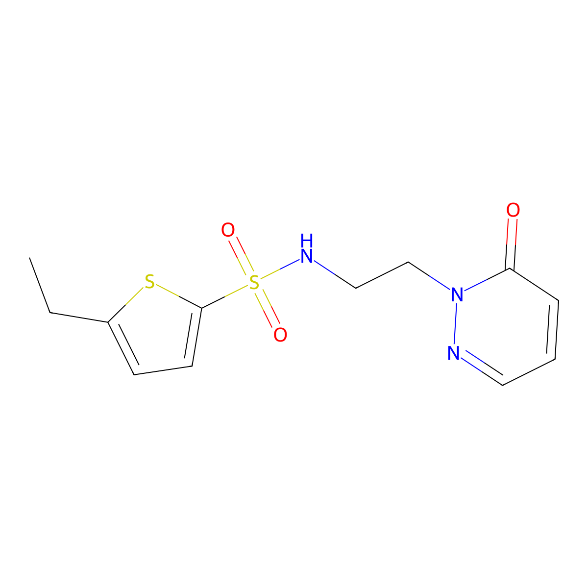 5-ethyl-N-(2-(6-oxopyridazin-1(6H)-yl)ethyl)thiophene-2-sulfonamide molecular structure, CAS 1021206-42-7