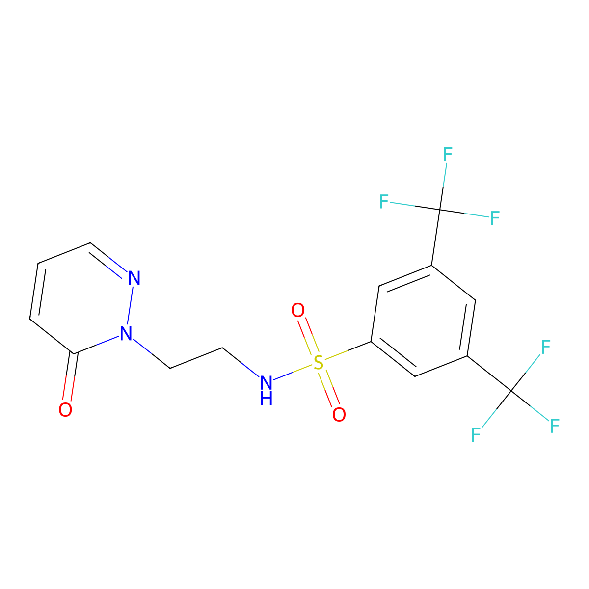 N-(2-(6-oxopyridazin-1(6H)-yl)ethyl)-3,5-bis(trifluoromethyl)benzenesulfonamide molecular structure, CAS 1021206-50-7