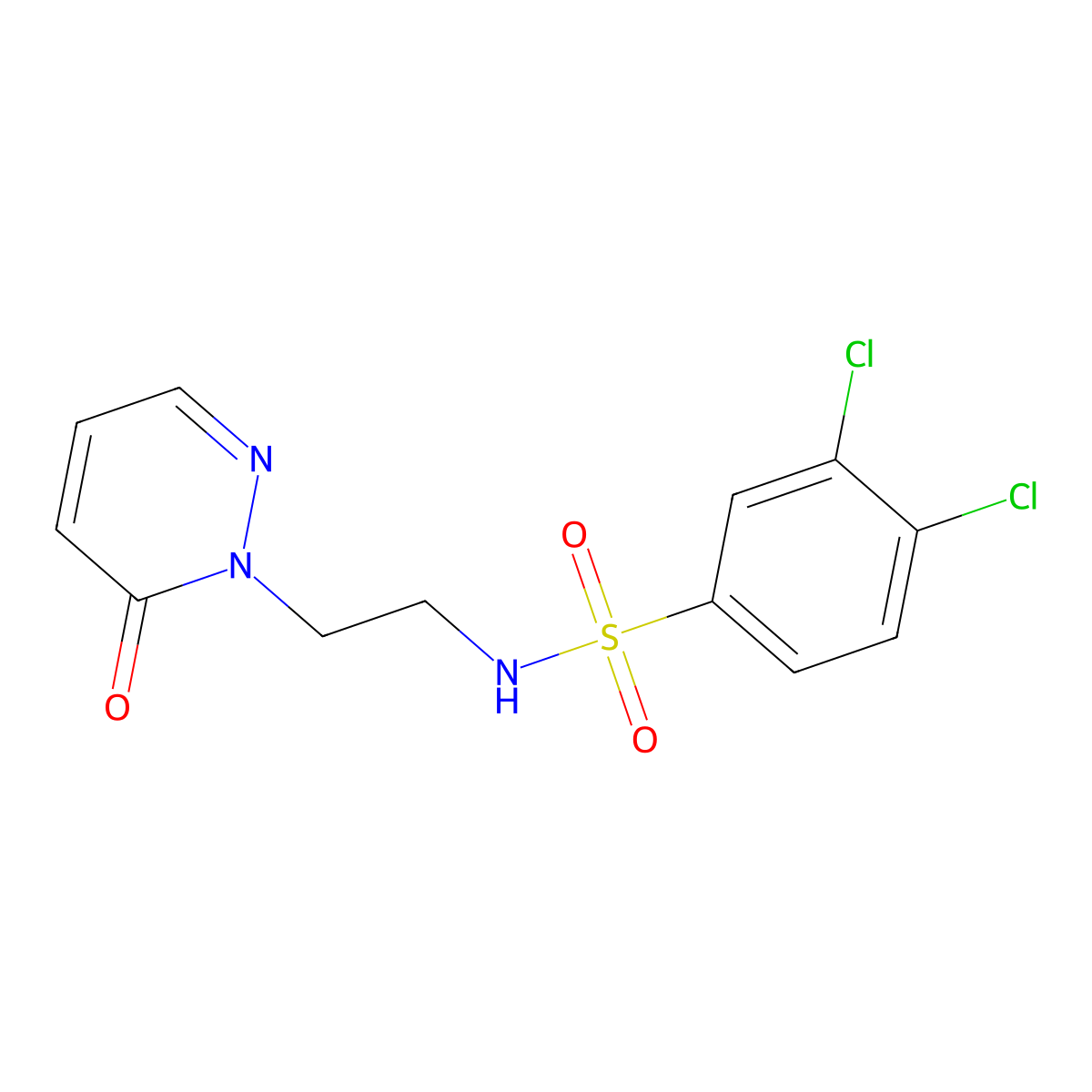 3,4-dichloro-N-(2-(6-oxopyridazin-1(6H)-yl)ethyl)benzenesulfonamide molecular structure, CAS 1021206-52-9