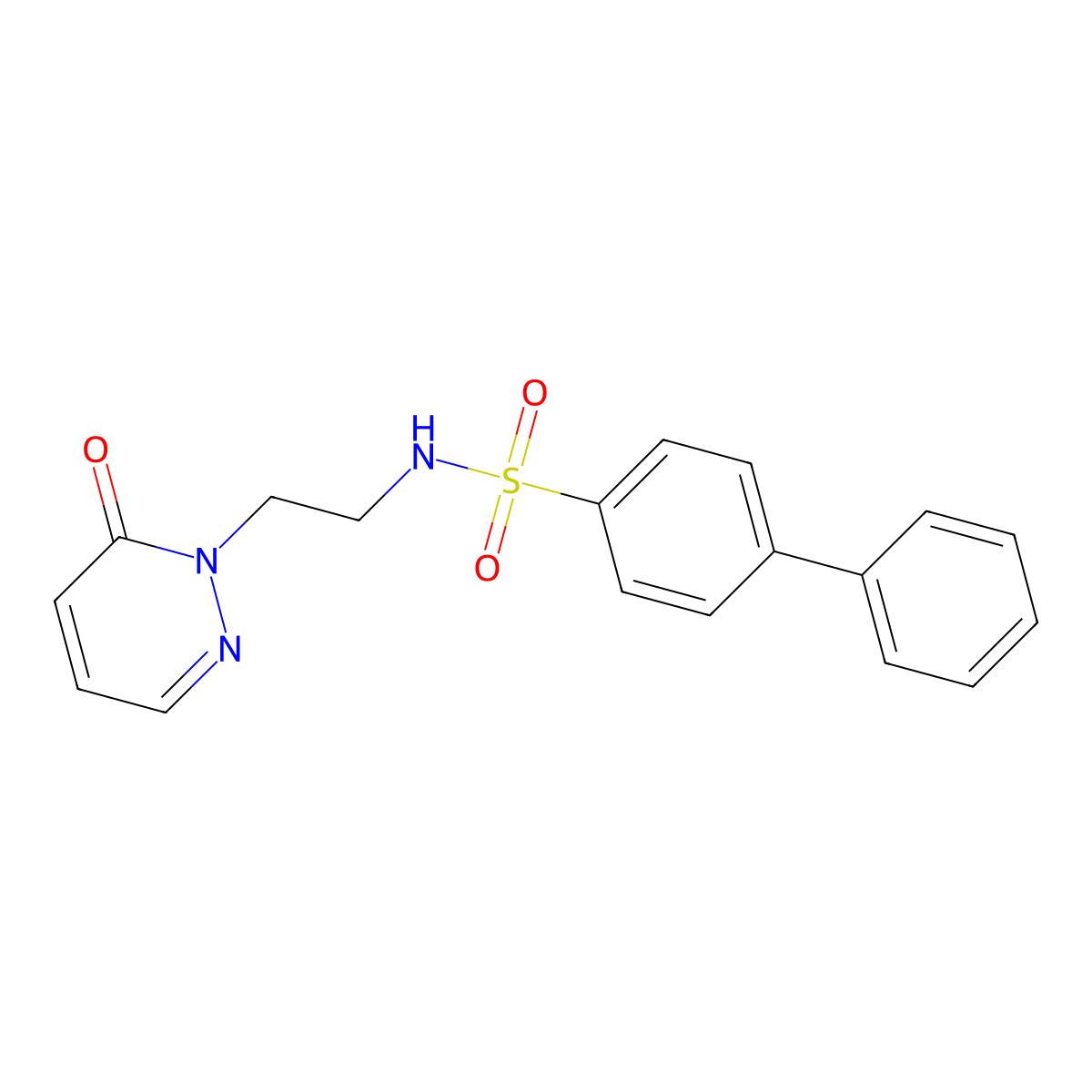 N-(2-(6-oxopyridazin-1(6H)-yl)ethyl)-[1,1'-biphenyl]-4-sulfonamide molecular structure, CAS 1021206-53-0
