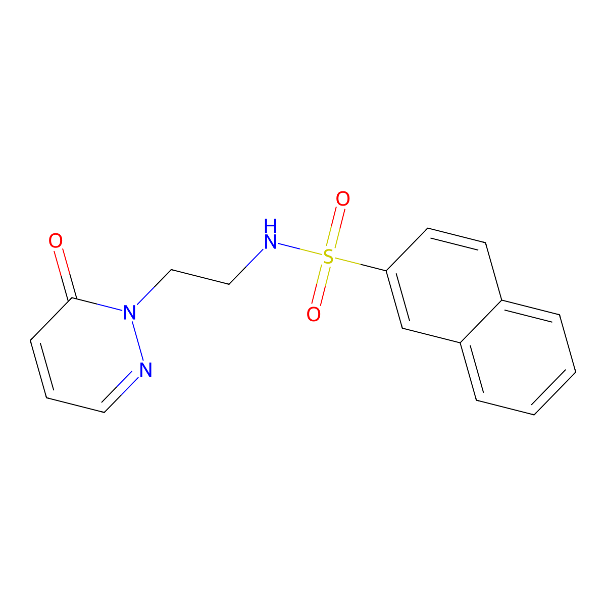 N-(2-(6-oxopyridazin-1(6H)-yl)ethyl)naphthalene-2-sulfonamide molecular structure, CAS 1021206-54-1