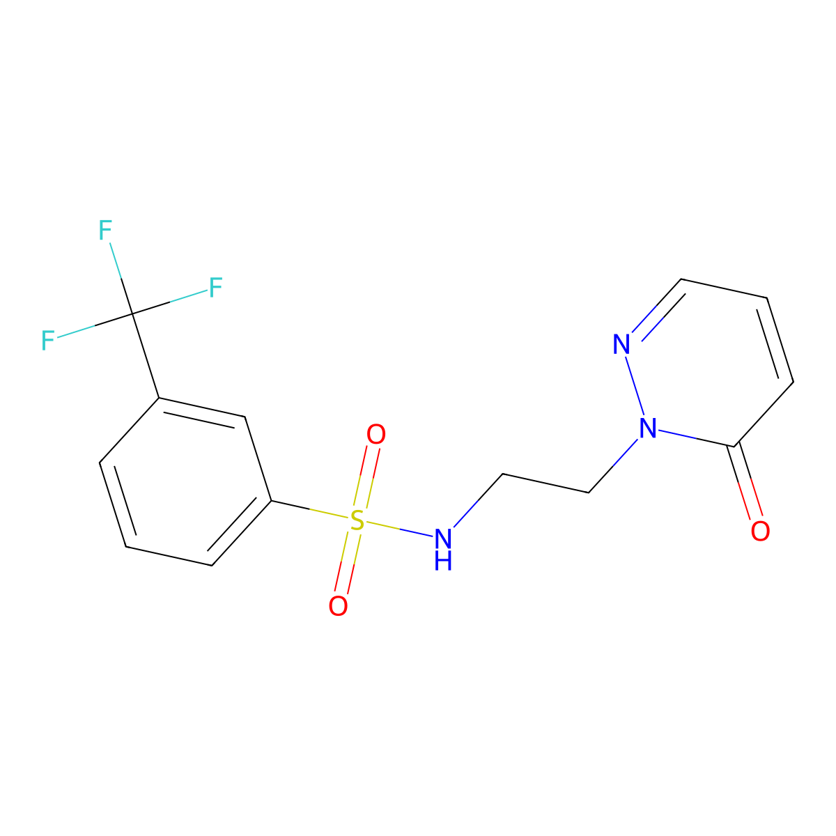 N-(2-(6-oxopyridazin-1(6H)-yl)ethyl)-3-(trifluoromethyl)benzenesulfonamide molecular structure, CAS 1021206-55-2