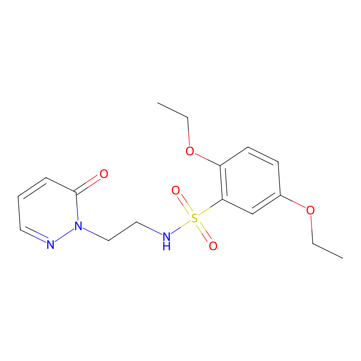 2,5-diethoxy-N-(2-(6-oxopyridazin-1(6H)-yl)ethyl)benzenesulfonamide molecular structure, CAS 1021206-61-0