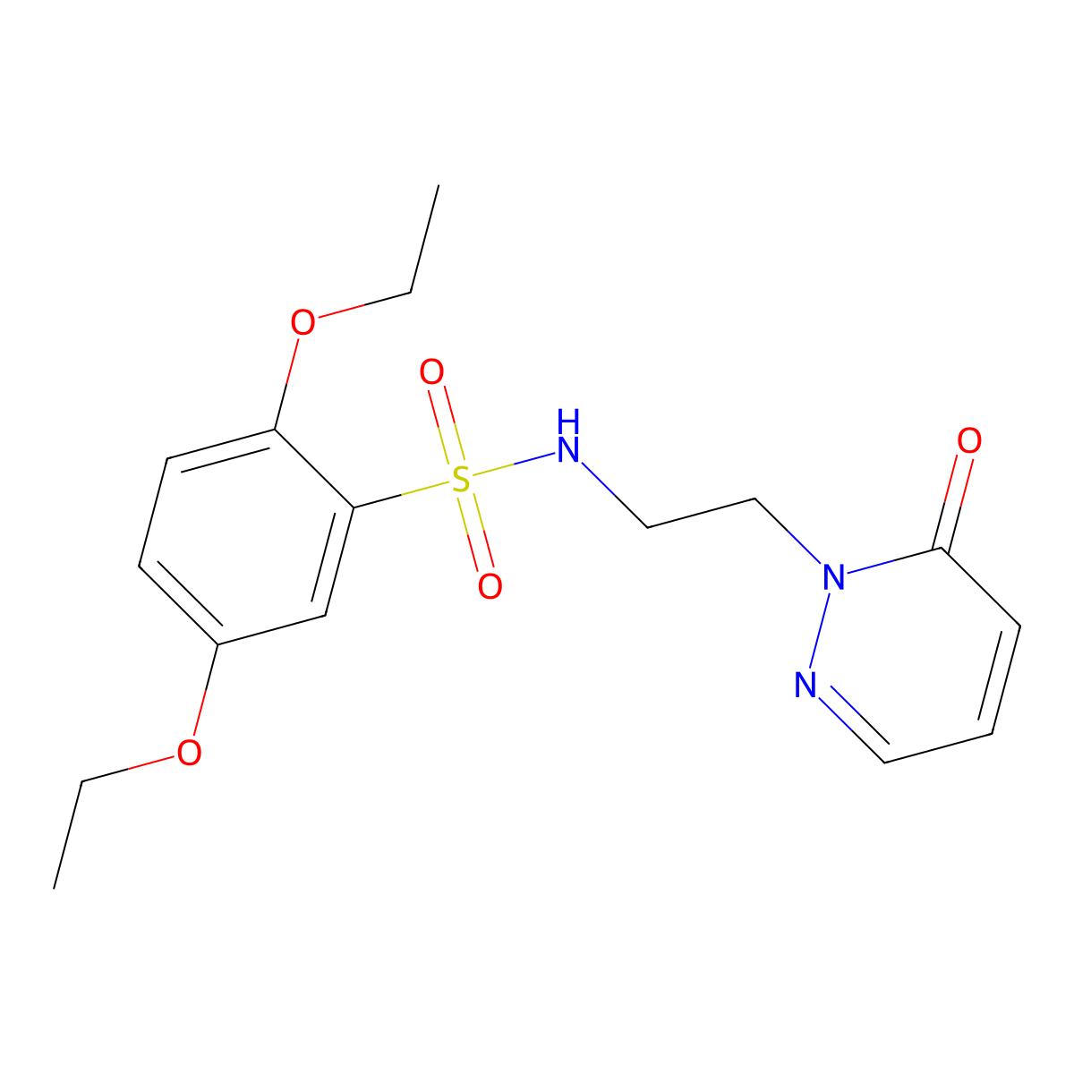 2,5-diethoxy-N-(2-(6-oxopyridazin-1(6H)-yl)ethyl)benzenesulfonamide molecular structure, CAS 1021206-61-0