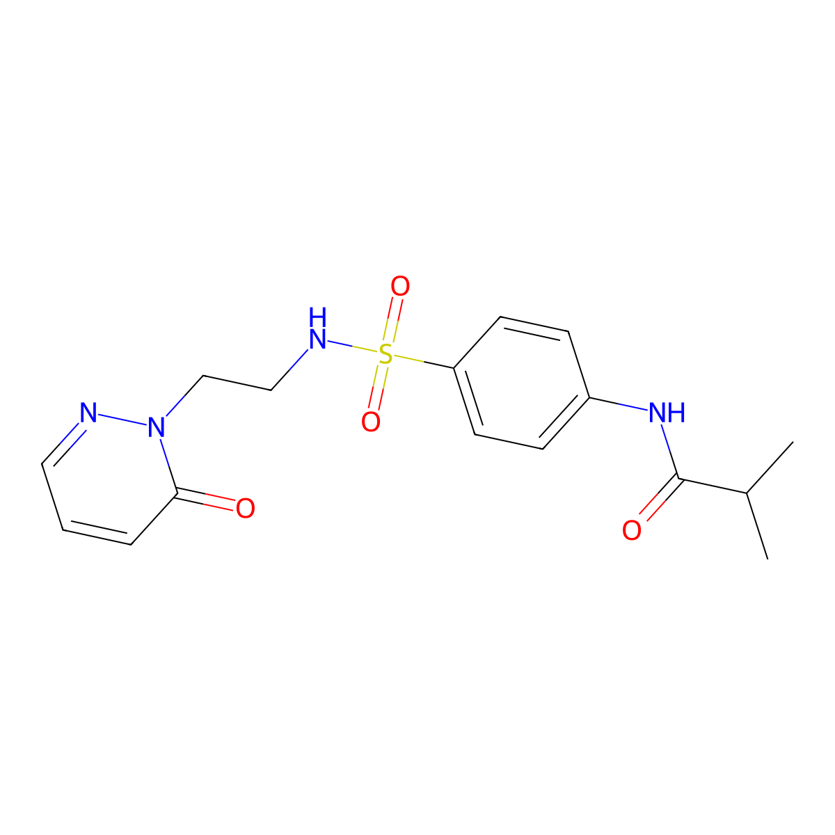 N-(4-(N-(2-(6-oxopyridazin-1(6H)-yl)ethyl)sulfamoyl)phenyl)isobutyramide molecular structure, CAS 1021206-62-1
