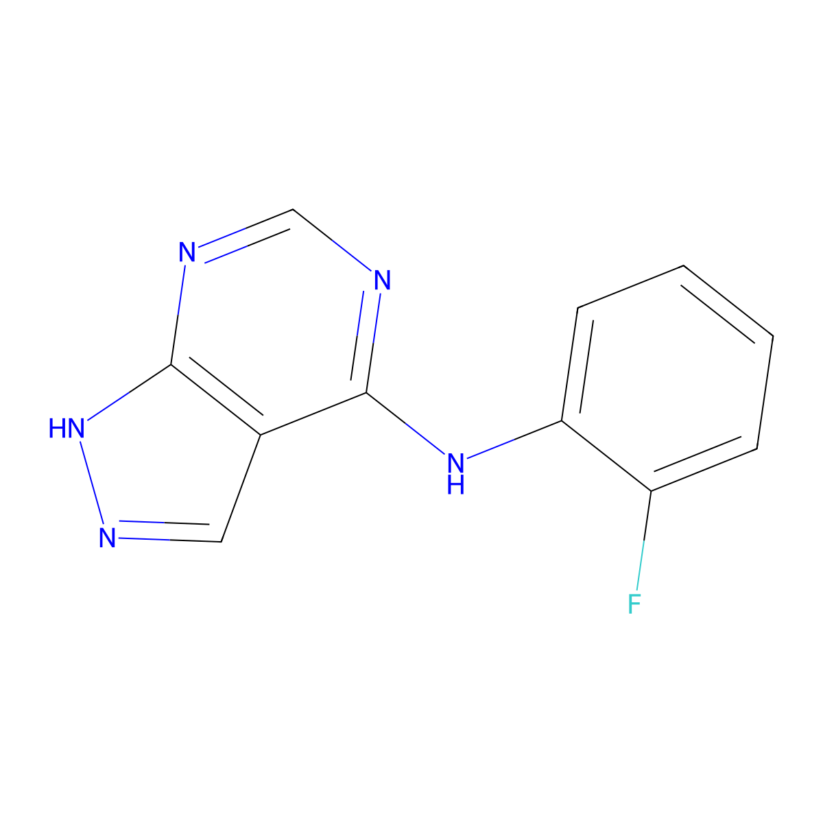 N-(2-Fluorophenyl)-1h-Pyrazolo[3,4-D]pyrimidin-4-Amine molecular structure, CAS 1021206-67-6