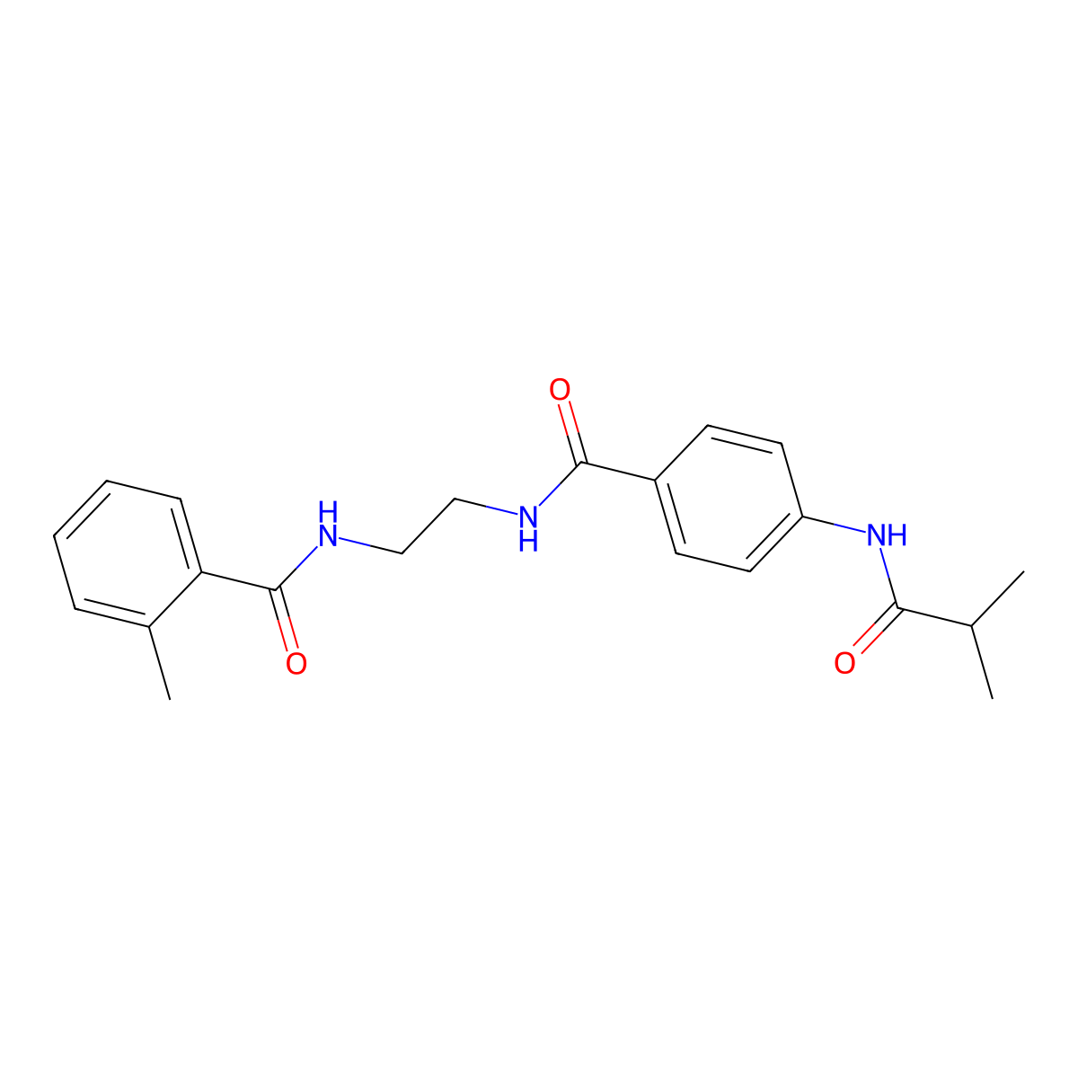 N-{2-[(2-methylphenyl)formamido]ethyl}-4-(2-methylpropanamido)benzamide molecular structure, CAS 1021206-81-4