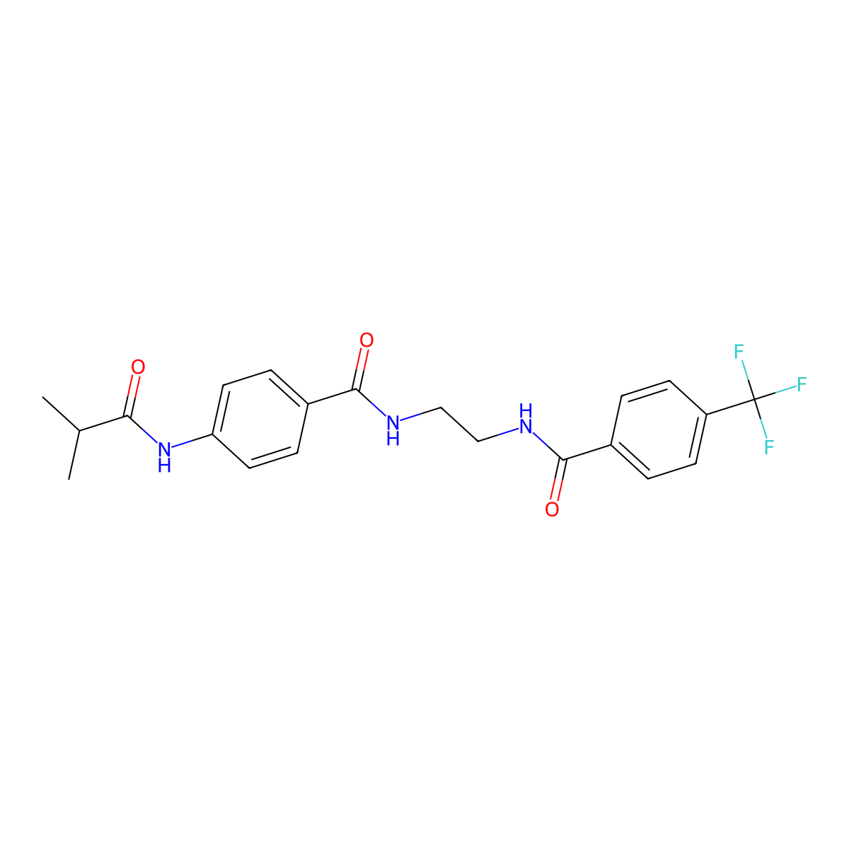 4-(2-methylpropanamido)-N-(2-{[4-(trifluoromethyl)phenyl]formamido}ethyl)benzamide molecular structure, CAS 1021206-82-5