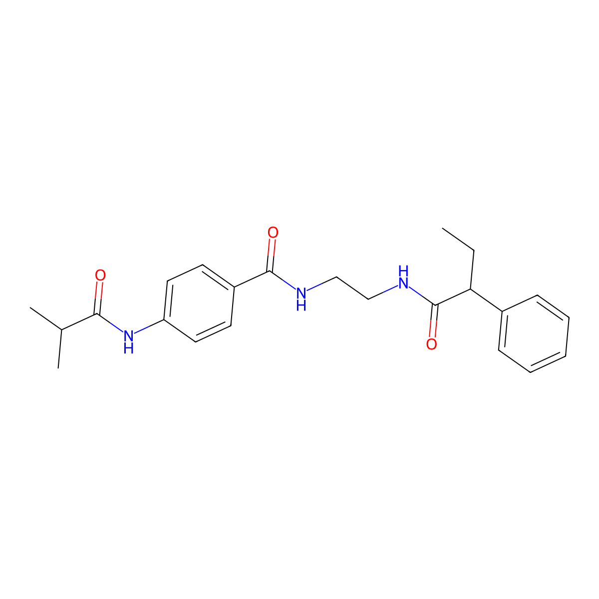 4-isobutyramido-N-(2-(2-phenylbutanamido)ethyl)benzamide molecular structure, CAS 1021206-84-7