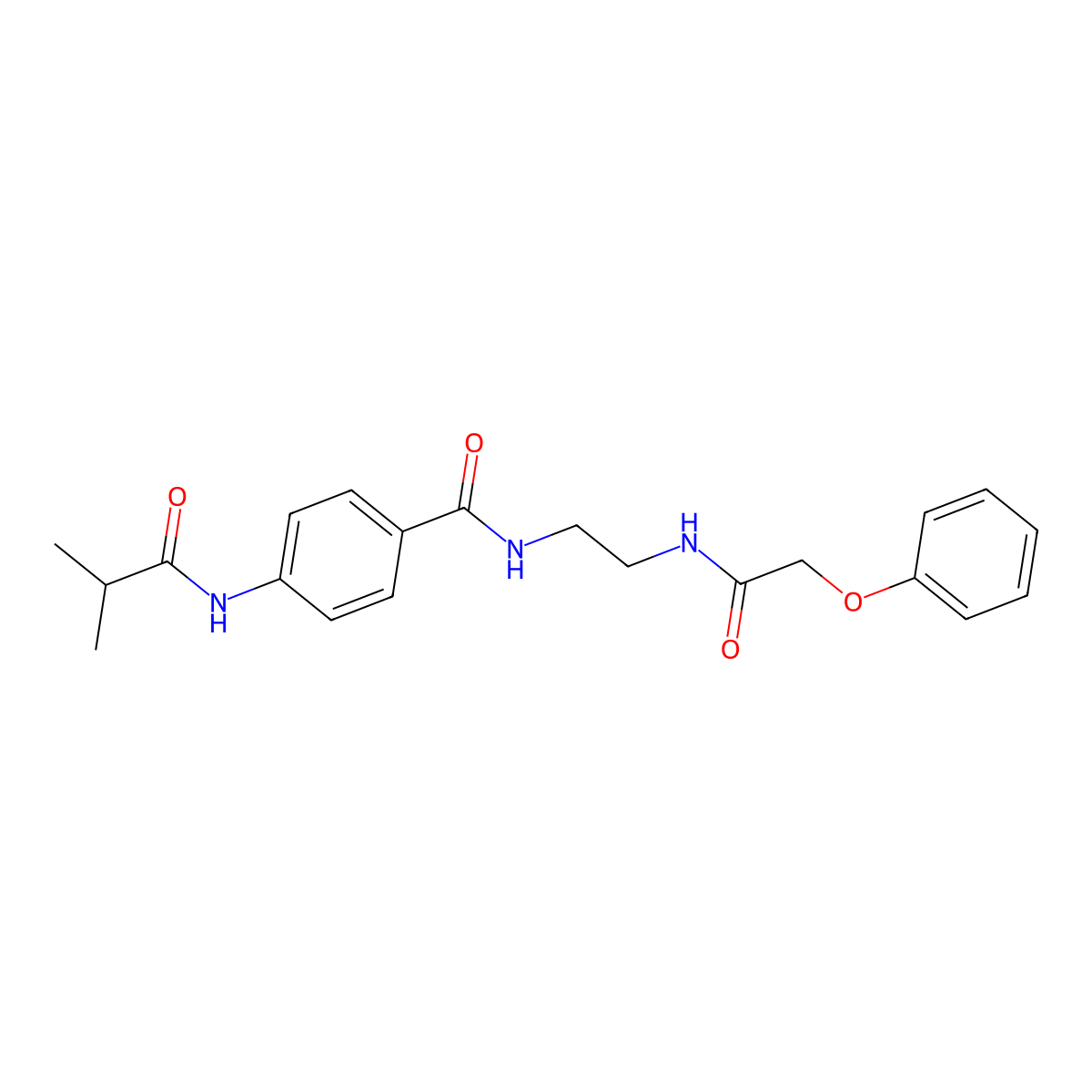 2-methyl-N-(4-{[2-(2-phenoxyacetamido)ethyl]carbamoyl}phenyl)propanamide molecular structure, CAS 1021206-85-8