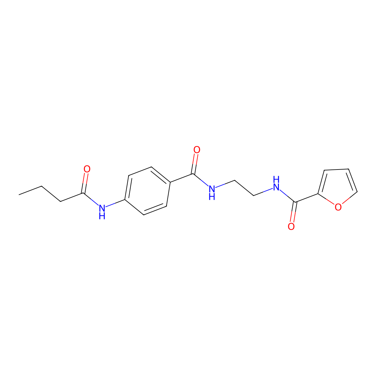 4-butanamido-N-{2-[(furan-2-yl)formamido]ethyl}benzamide molecular structure, CAS 1021206-92-7