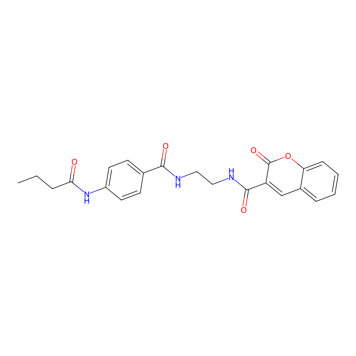 4-butanamido-N-{2-[(2-oxo-2H-chromen-3-yl)formamido]ethyl}benzamide molecular structure, CAS 1021206-93-8