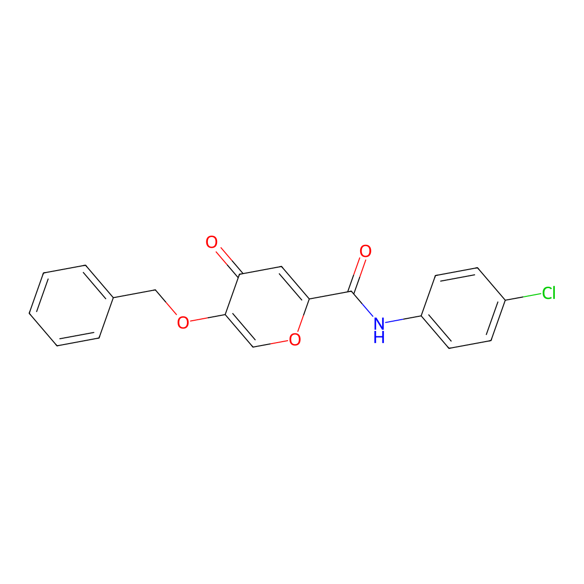5-(benzyloxy)-N-(4-chlorophenyl)-4-oxo-4H-pyran-2-carboxamide molecular structure, CAS 1021207-04-4
