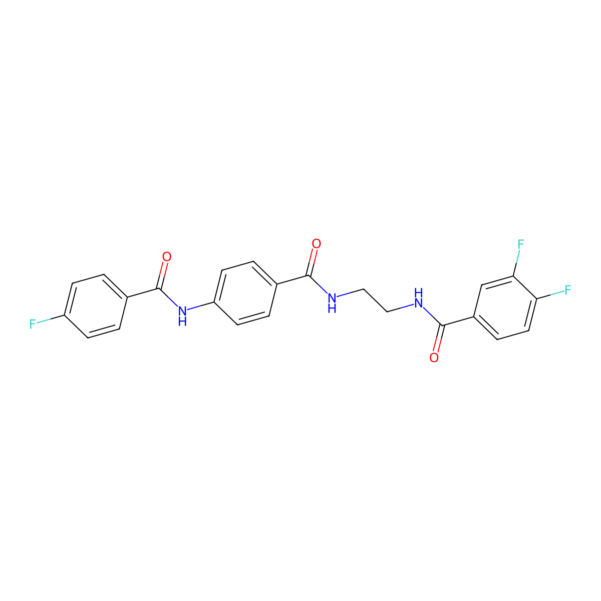 N-[4-({2-[(3,4-difluorophenyl)formamido]ethyl}carbamoyl)phenyl]-4-fluorobenzamide molecular structure, CAS 1021207-10-2