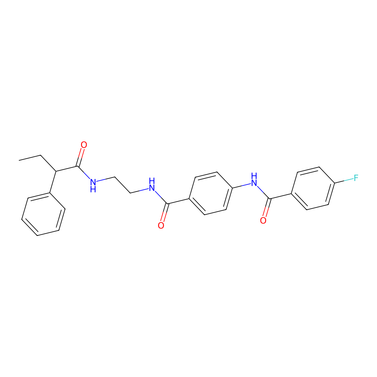 4-fluoro-N-(4-((2-(2-phenylbutanamido)ethyl)carbamoyl)phenyl)benzamide molecular structure, CAS 1021207-13-5