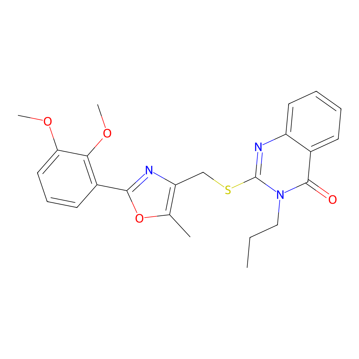 2-({[2-(2,3-Dimethoxyphenyl)-5-methyl-1,3-oxazol-4-yl]methyl}sulfanyl)-3-propyl-3,4-dihydroquinazolin-4-one molecular structure, CAS 1021207-14-6