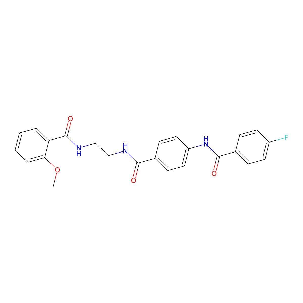 4-fluoro-N-[4-({2-[(2-methoxyphenyl)formamido]ethyl}carbamoyl)phenyl]benzamide molecular structure, CAS 1021207-16-8