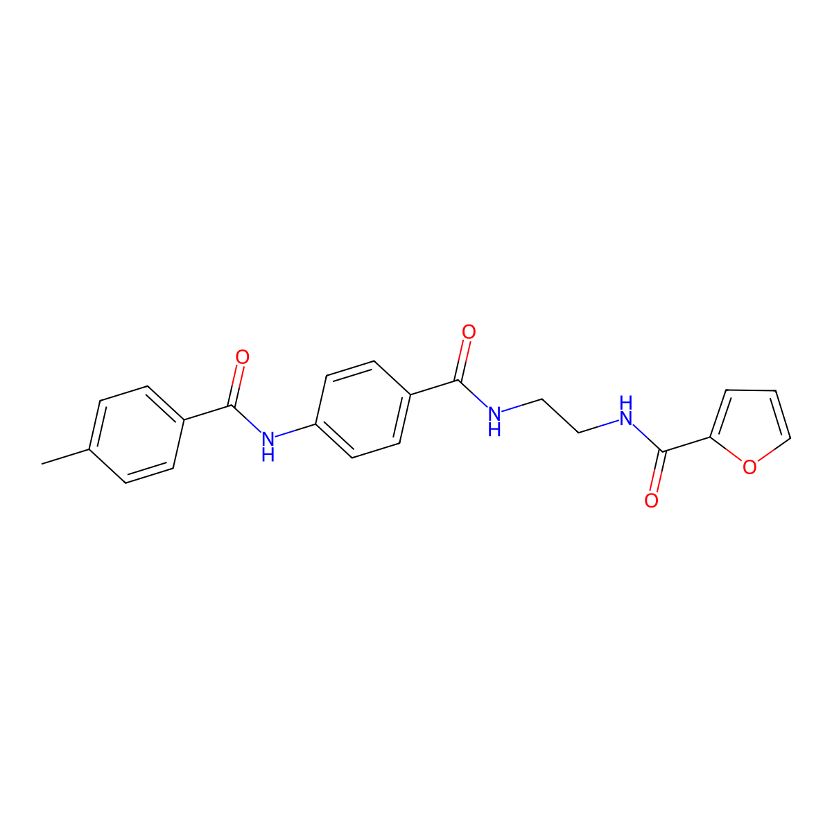 N-[4-({2-[(furan-2-yl)formamido]ethyl}carbamoyl)phenyl]-4-methylbenzamide molecular structure, CAS 1021207-22-6