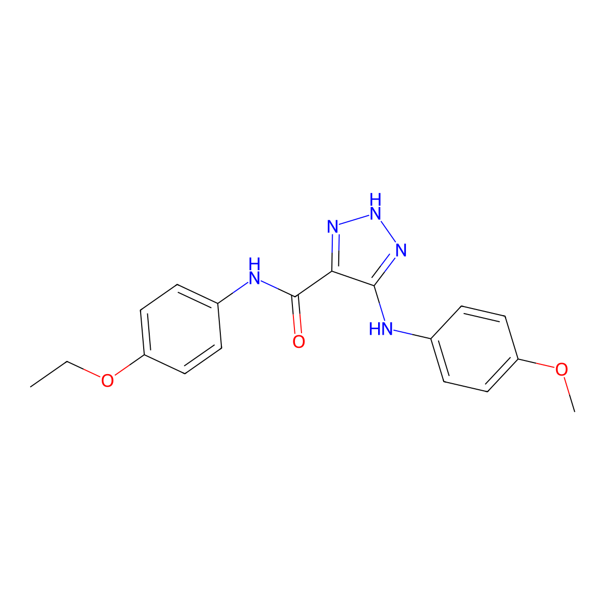 N-(4-ethoxyphenyl)-5-[(4-methoxyphenyl)amino]-1H-1,2,3-triazole-4-carboxamide molecular structure, CAS 1021207-28-2
