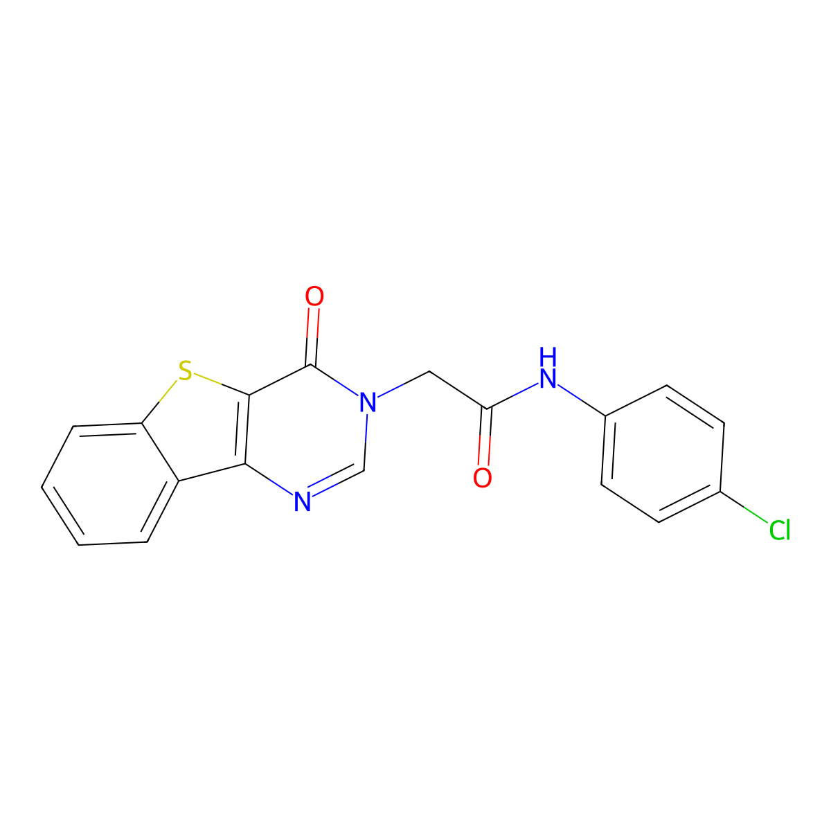 N-(4-chlorophenyl)-2-(4-oxo[1]benzothieno[3,2-d]pyrimidin-3(4H)-yl)acetamide molecular structure, CAS 1021207-30-6