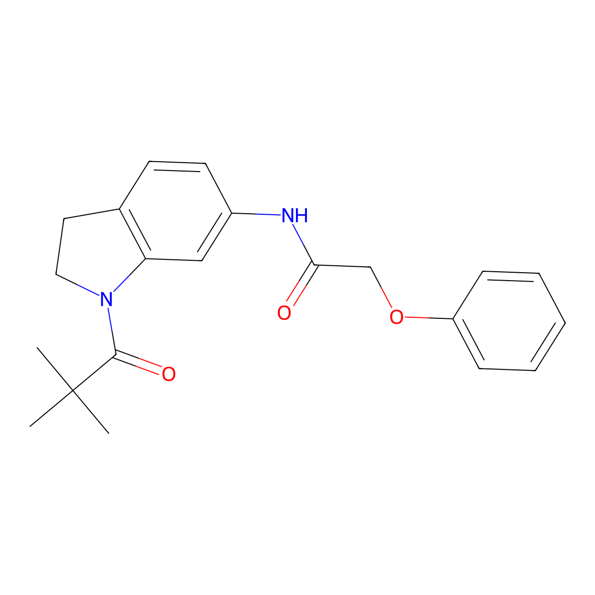 N-[1-(2,2-dimethylpropanoyl)-2,3-dihydro-1H-indol-6-yl]-2-phenoxyacetamide molecular structure, CAS 1021207-36-2