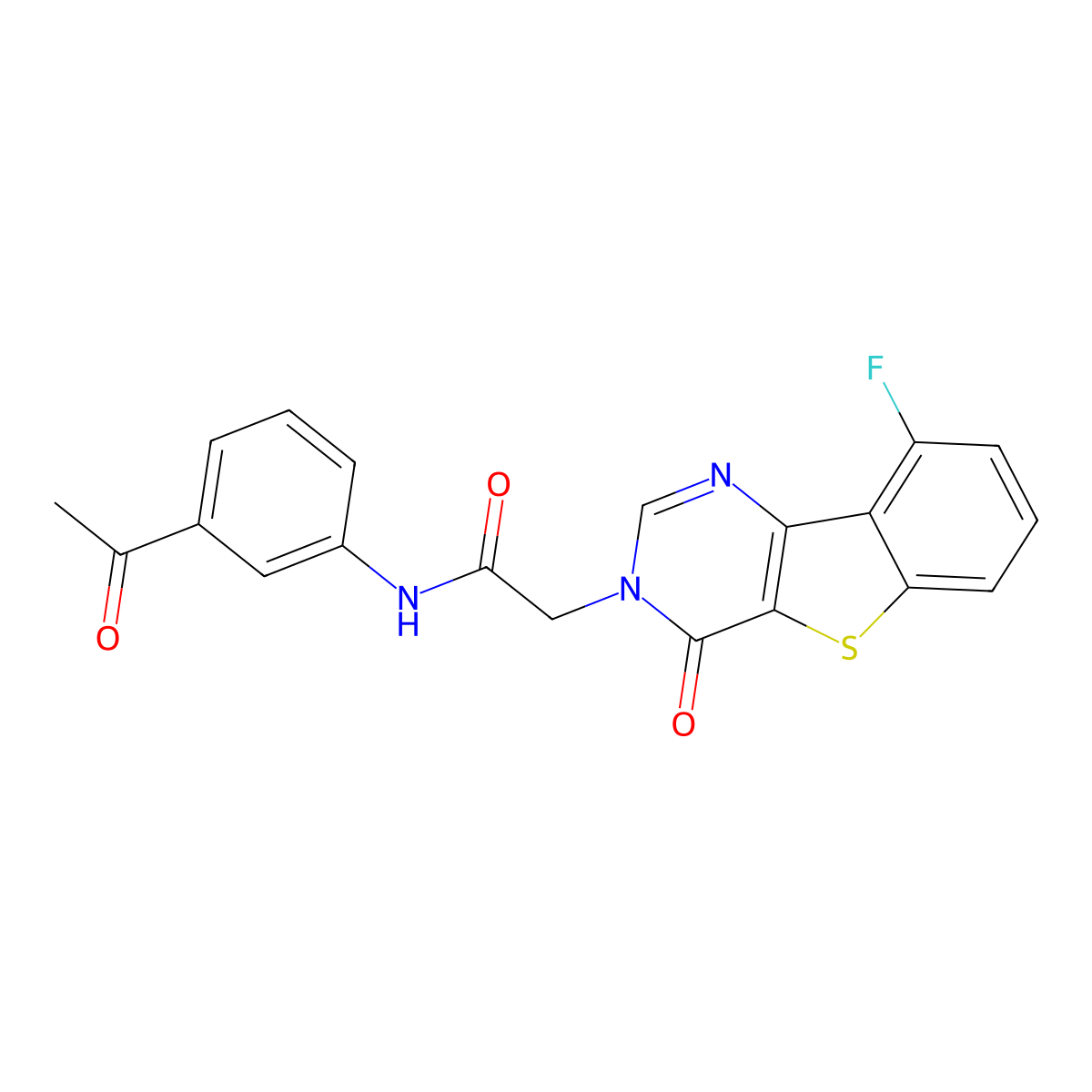 N-(3-acetylphenyl)-2-(9-fluoro-4-oxo[1]benzothieno[3,2-d]pyrimidin-3(4H)-yl)acetamide molecular structure, CAS 1021207-41-9